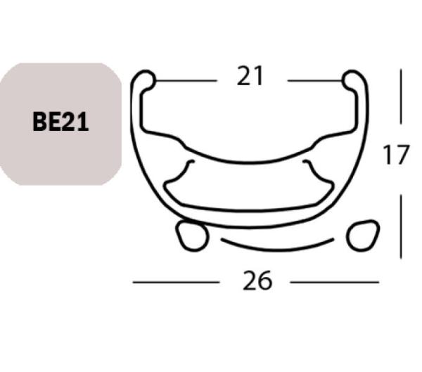 Exal FELGE BE 21, 27.5" 36L SCHW 21-584 VL:6,5MM EINFACHOESEN