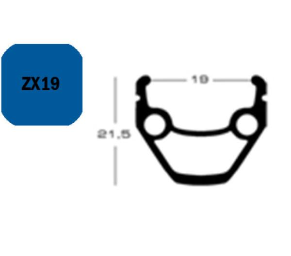Exal FELGE ZX 19, 26" 36L SILB 19-559 VL:8,5MM EINFACHOESEN