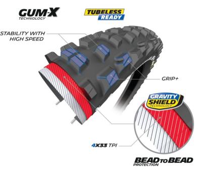Michelin MICHELIN DRAHTREIFEN DH34 BIKE PARK PERFORMANCE LINE GUM-X GRAVITY SHIELD 61-584 Produktbild 2