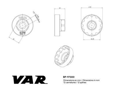 VAR Innenlagerwerkzeug BP-97300 Praxis M30 BSA, T47 M30 48 mm Produktbild 1