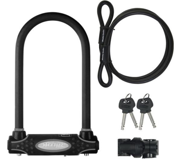 Master Lock Bügelschloss 8274 Schwarz 13 mm x 210 mm x 110 mm / 10 mm x 1200 mm Schlüssel