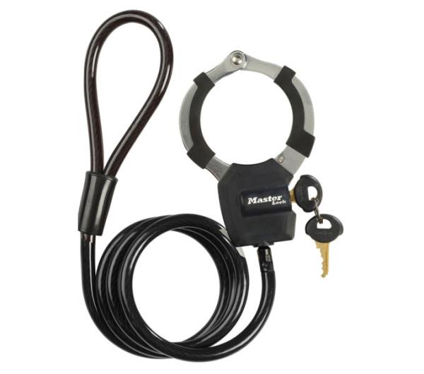 Master Lock Handschellenschloss Street Cuff 8275 Schwarz 1000 mm Schlüssel