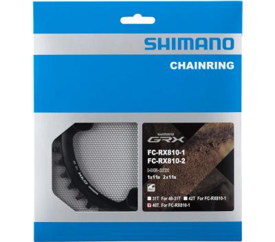 SHIMANO Kettenblatt GRX FC-RX810 40 Z&auml;hne Schwarz Produktbild 1