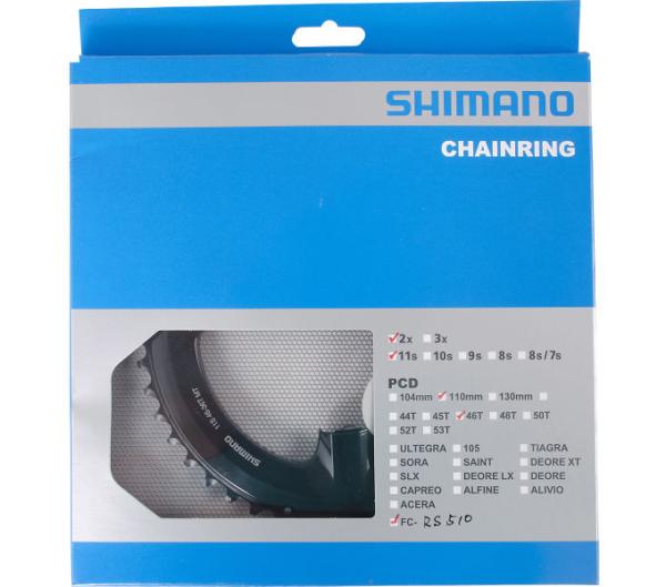 SHIMANO Kettenblatt FC-RS510 46 Z&auml;hne Schwarz